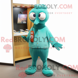 Teal Pendant mascot costume...