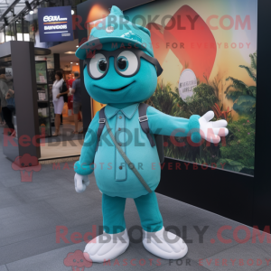 Teal Hanger mascottekostuum...