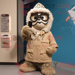 Tan Phone mascot costume...