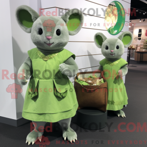 Grøn Chinchilla maskot...