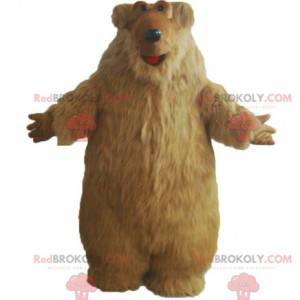 Žlutý medvěd maskot s dlouhými vlasy - Redbrokoly.com