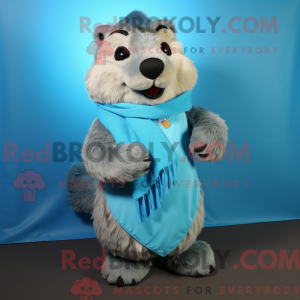 Sky Blue Marmot maskot...