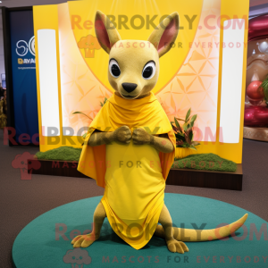 Gul kænguru maskot kostume...