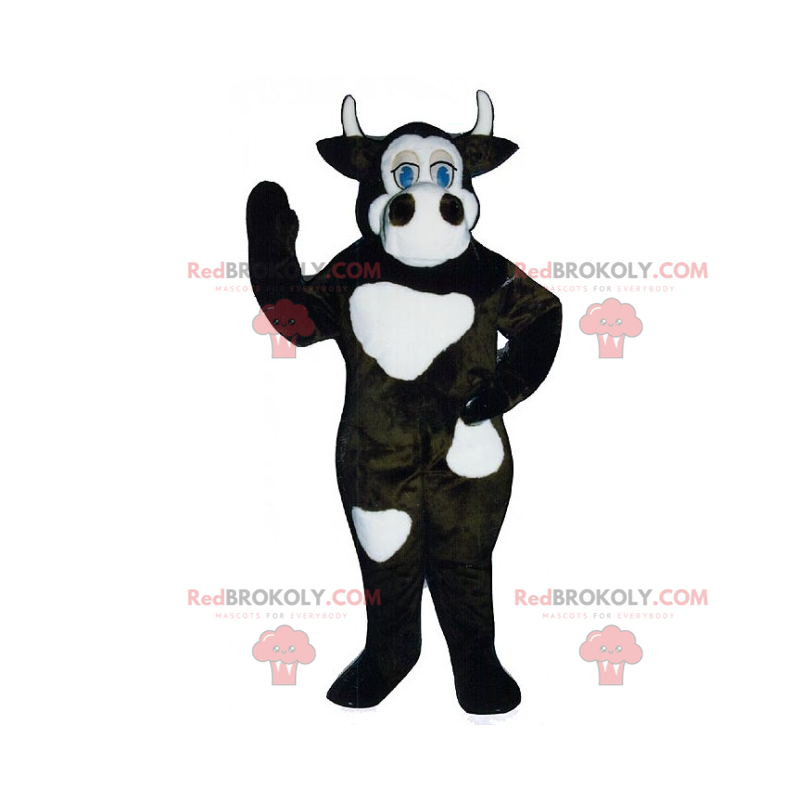 Mascote de animal de fazenda - Vaca com chifres pequenos -