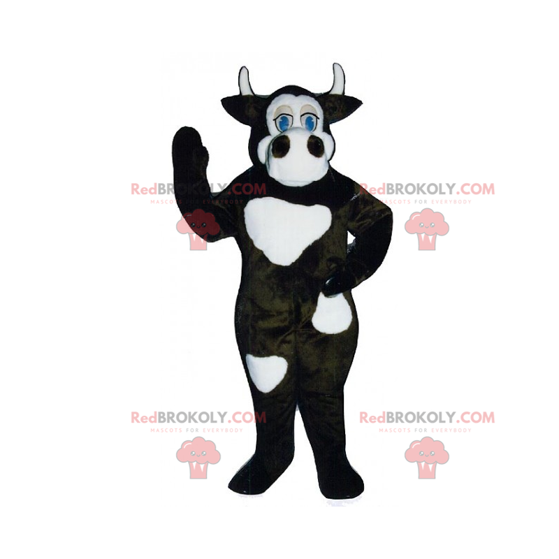 Mascote de animal de fazenda - Vaca com chifres pequenos - Mascote de animal de fazenda - Vaca com chifres pequenos -