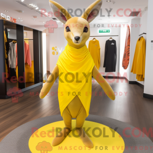 Gul kænguru maskot kostume...