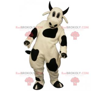 Mascotte animale da fattoria - mucca cornuta nera -