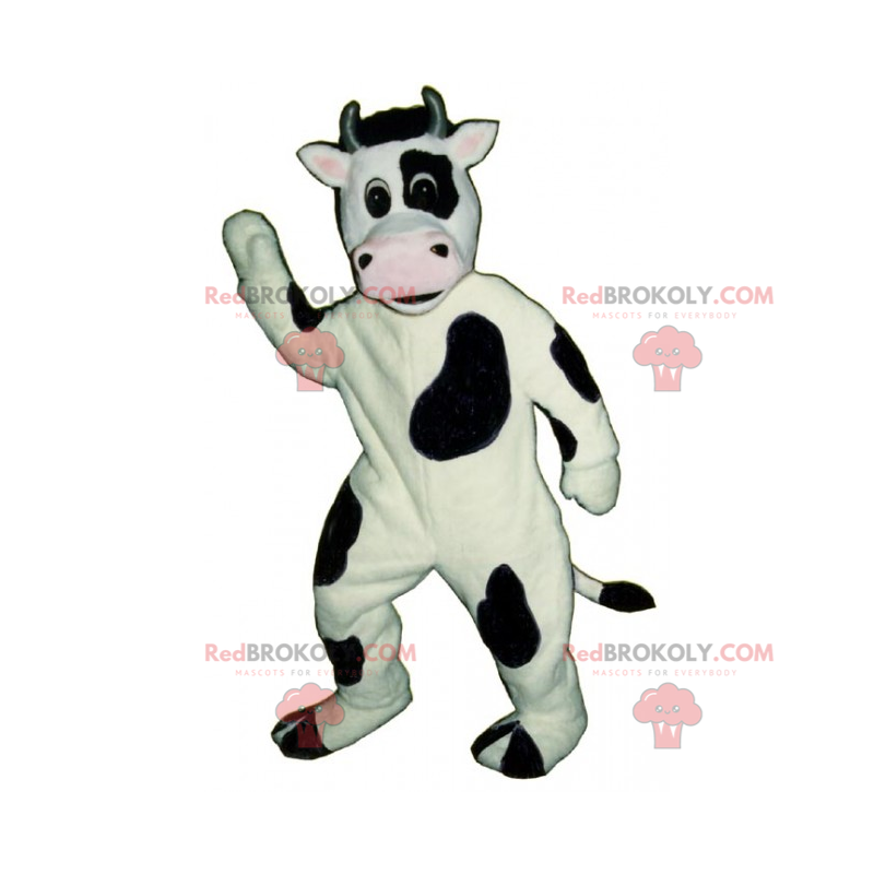 Mascote de animal de fazenda - Vaca com um lindo focinho rosa -