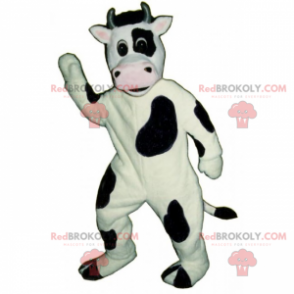 Mascote de animal de fazenda - Vaca com um lindo focinho rosa -