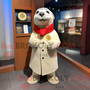 Cream Seal maskot kostume...
