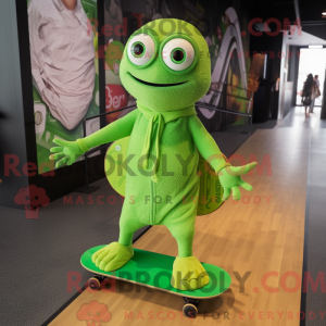 Limegrøn skateboard maskot...