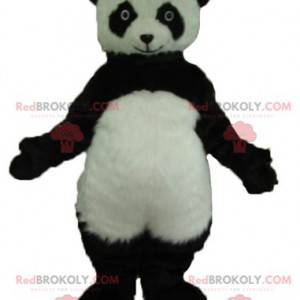 Veldig realistisk svart og hvit panda maskot