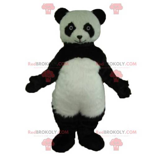 Mascotte del panda in bianco e nero molto realistico -