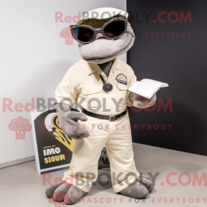 Cream Titanoboa-maskot...