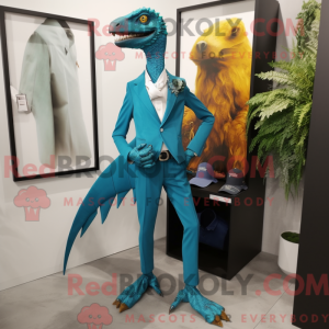 Cyan Utahraptor máscara de...