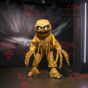 Gold Spider maskot kostume...