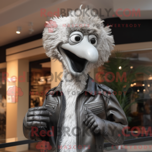 Sølv struds maskot kostume...