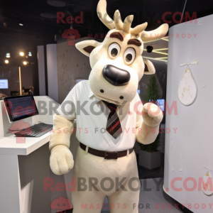 Creme rensdyr maskot...
