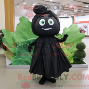 Máscara de espinafre preta com lenços plissert e skjerf - Mascotes de espinafre - REBROKO_242693 - RedBrokoly.com