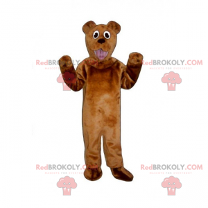 Brun björnmaskot med en rolig look - Redbrokoly.com