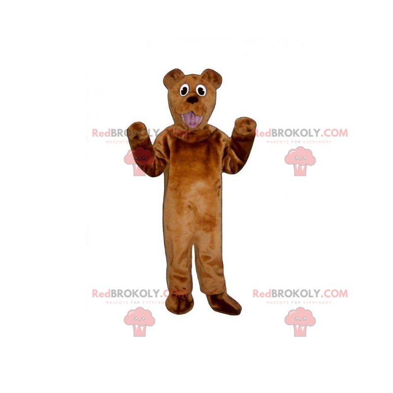 Brown bear mascot with a funny look - Redbrokoly.com