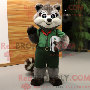Forest Green Raccoon mascot...
