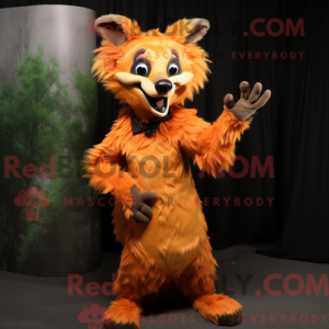 Orange Hyena mascot costume...