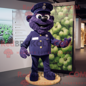 Navy Grape mascottekostuum...