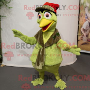 Limegrøn spætte maskot...
