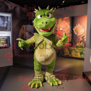 Olive Dragon maskot kostume...