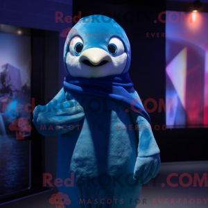 Máscara de pinguim azul com...