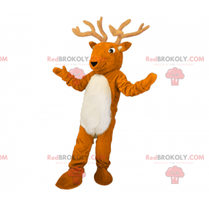 Mascote animal da floresta - rena com grandes chifres -