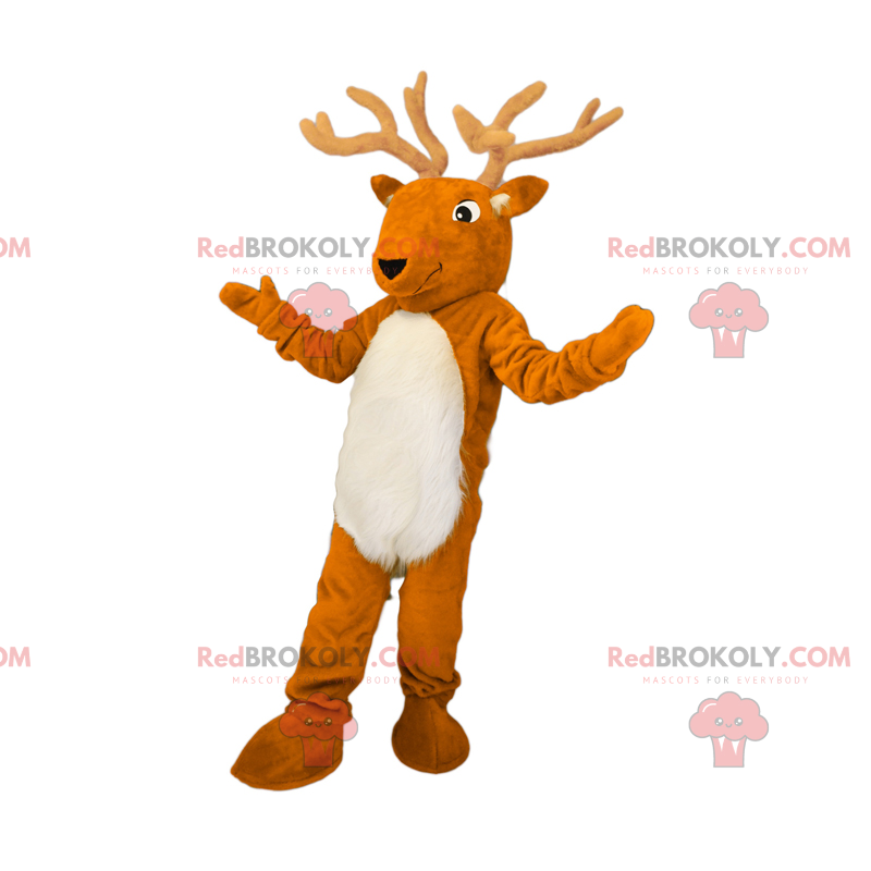 Waldtiermaskottchen - Rentier mit großem Geweih - Redbrokoly.com