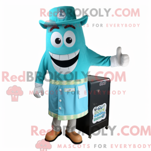 Cyan Bbq Ribs Maskottchen...