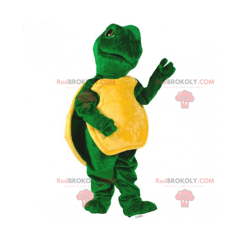 Mascotte bosdier - schildpad met een gele schelp -