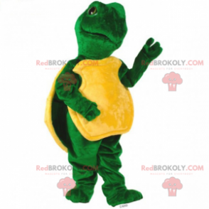 Mascotte bosdier - schildpad met een gele schelp -