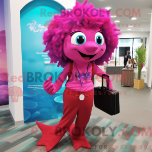 Magenta havfrue máscara...