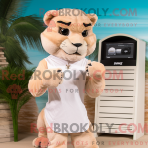 Cream Puma maskot kostyme...