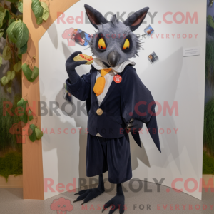 Navy Fruit Bat mascot...