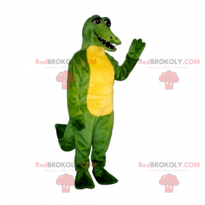 Jungle animal mascot - Green and yellow crocodile -