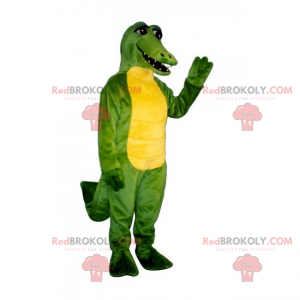 Maskot zvířat v džungli - zelený a žlutý krokodýl -