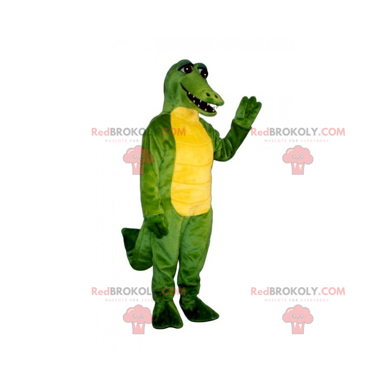 Mascote animal da selva - crocodilo verde e amarelo -