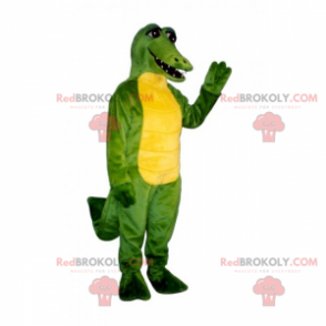 Jungle dieren mascotte - Groene en gele krokodil -