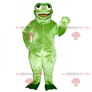 Mascotte animaux de la jungle - Grenouille verte farfelue -