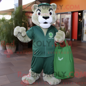 Groen Puma-mascottekostuum...
