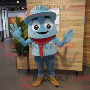 Cyan Tacos maskotdraktfigur...
