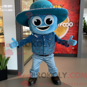 Cyan Tacos maskotdraktfigur...