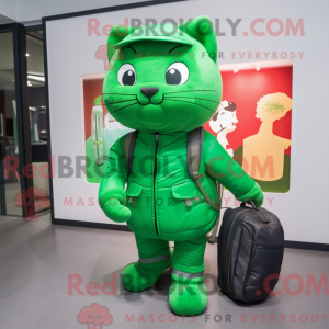 Groene kat mascotte kostuum...