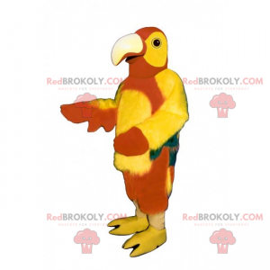 Maskot zvířecí džungle - různobarevný papoušek - Redbrokoly.com
