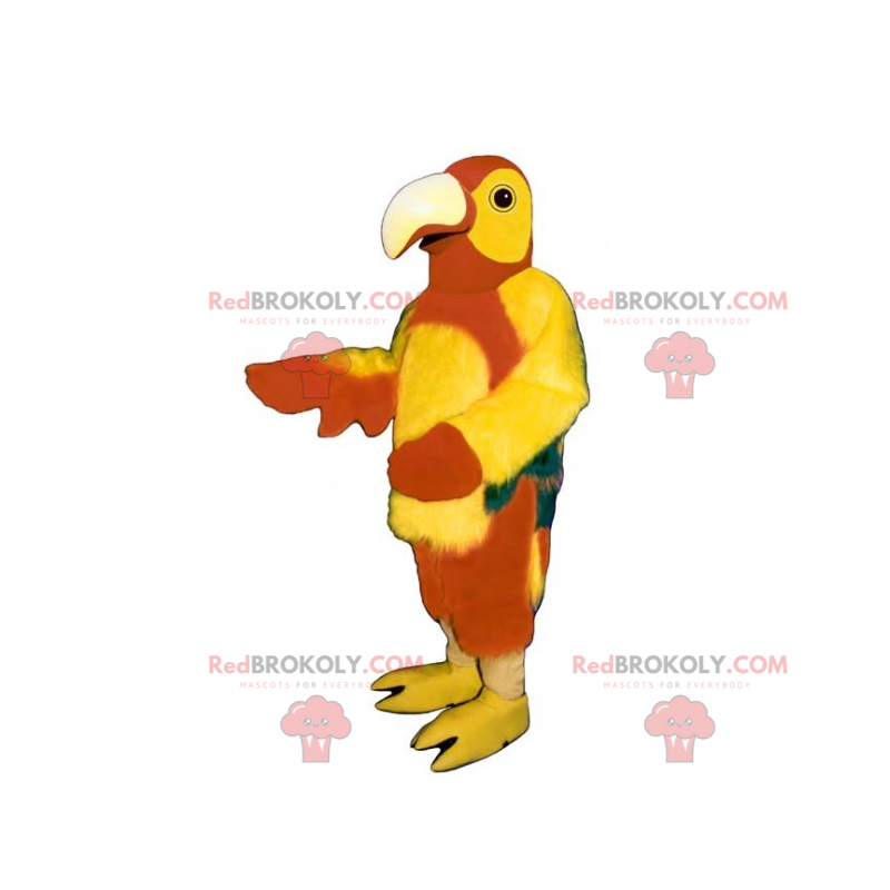 Maskot zvířecí džungle - různobarevný papoušek - Redbrokoly.com
